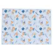 抱き枕赤ちゃんシャワー淡い青 ラージペーパーバッグ (裏面)