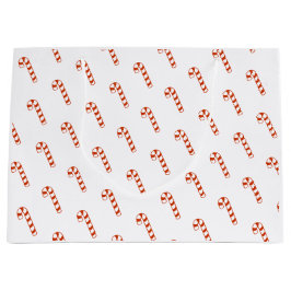 抱き枕赤と白- Candy Canes (Lrg) ラージペーパーバッグ