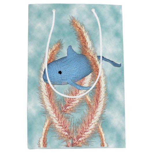 抱き枕 – クジラとタコの泳ぎ ミディアムペーパーバッグ (正面)