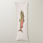 抱き枕 – チノックサーモンon Plaid (正面縦)