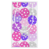 抱き枕 – ピンク/紫のピックボールテーマ スモールペーパーバッグ (正面)