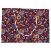 抱き枕 – ボホはっきりしたフローラ赤 ラージペーパーバッグ (裏面)