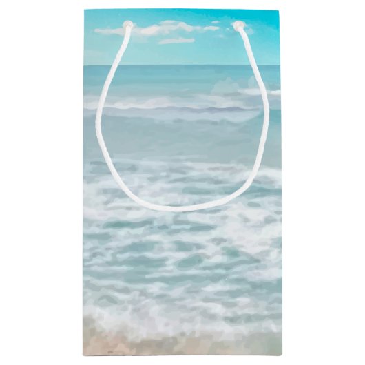 抱き枕 |モノグラムモダン幾何学的ビーチ スモールペーパーバッグ (裏面)