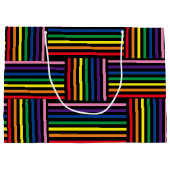 抱き枕 – レインボーカラーリボン織り ラージペーパーバッグ (裏面)