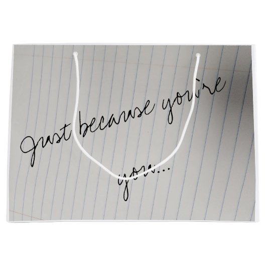 抱き枕 – 単にあなたはあなたのために（プレーン） ラージペーパーバッグ (正面)