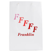 抱き枕 – 名前とステップ文字（赤） ミディアムペーパーバッグ (正面)