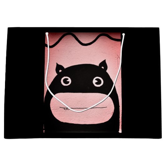 抱き枕 – 大きくて光沢のあるハッピーモンスター ラージペーパーバッグ (正面)