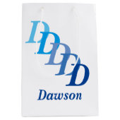 抱き枕 – 姓と文字（青） ミディアムペーパーバッグ (正面)