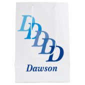 抱き枕 – 姓と文字（青） ミディアムペーパーバッグ (裏面)