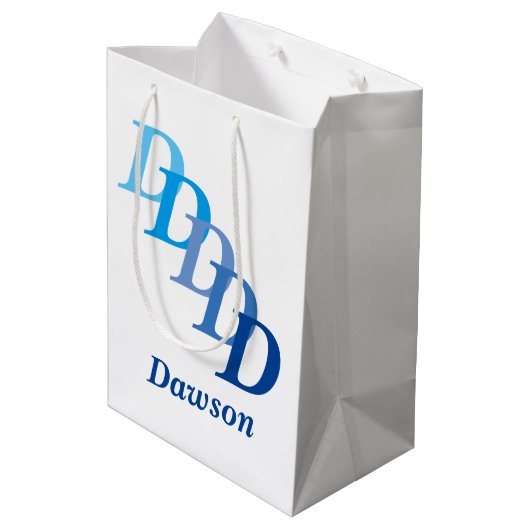 抱き枕 – 姓と文字（青） ミディアムペーパーバッグ (裏面アングル)