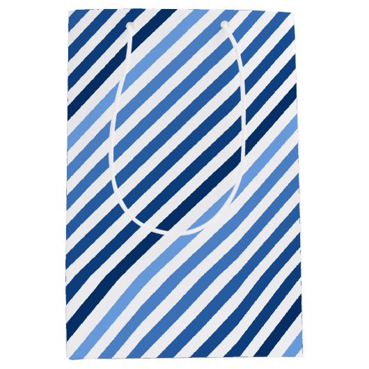 抱き枕 – 斜め青い線 ミディアムペーパーバッグ (正面)