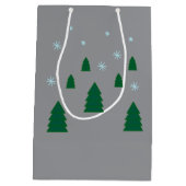 抱き枕 – 松林と雪片 ミディアムペーパーバッグ (裏面)