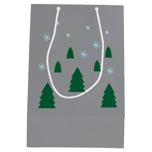 抱き枕 – 松林と雪片 ミディアムペーパーバッグ (裏面)