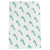 抱き枕 – 緑と白キャンディカン ミディアムペーパーバッグ (正面)