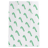 抱き枕 – 緑と白キャンディカン ミディアムペーパーバッグ (裏面)