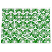 抱き枕 – 緑の同心円のビーズ ラージペーパーバッグ (正面)