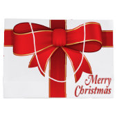 抱き枕-赤い弓とリボンオンホワイト ラージペーパーバッグ (裏面)