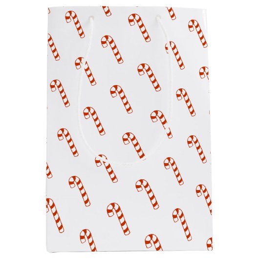 抱き枕-赤と白キャンディーキャン ミディアムペーパーバッグ (正面)