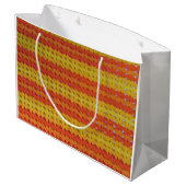 抱き枕 – 黄色とオレンジのクロチェットパターン(Lrg) ラージペーパーバッグ (裏面アングル)