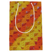 抱き枕 – 黄色とオレンジの対角線パターン ミディアムペーパーバッグ (正面)