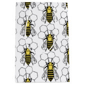 抱き枕 – 黄色と黒のミツバチ ミディアムペーパーバッグ (正面)