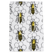 抱き枕 – 黄色と黒のミツバチ ミディアムペーパーバッグ (裏面)