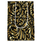 抱き枕 – 黒と金ゴールド ミディアムペーパーバッグ (裏面)