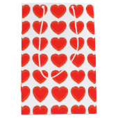 抱き枕- 3-Dの赤いハート ミディアムペーパーバッグ (正面)