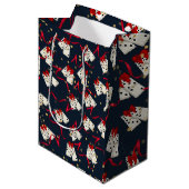 抱き枕- Dominoデザインブルー ミディアムペーパーバッグ (正面アングル)