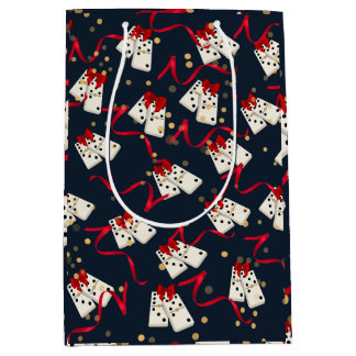 抱き枕- Dominoデザインブルー ミディアムペーパーバッグ