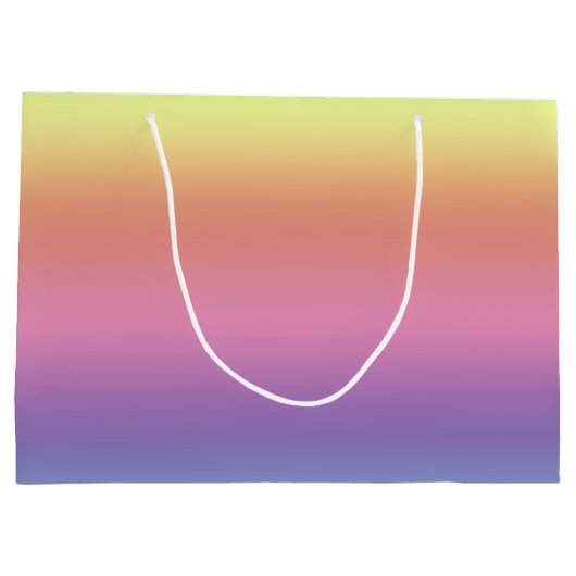 抱き枕(Lg) – 水平レインボーストライプズ ラージペーパーバッグ (裏面)