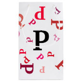 抱き枕- RedsとPinksのジャンブル文字 スモールペーパーバッグ (裏面)