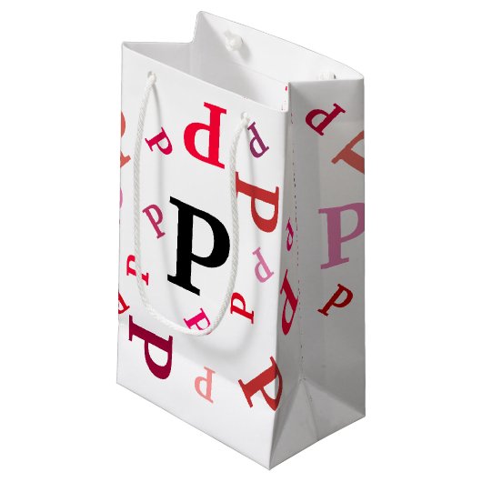 抱き枕- RedsとPinksのジャンブル文字 スモールペーパーバッグ (正面アングル)