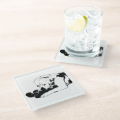 抱き締めお気に入りのる ガラスコースター (アングル)