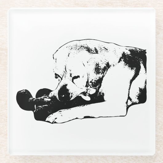 抱き締めお気に入りのる ガラスコースター (正面)