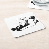 抱き締めお気に入りのる スクエアペーパーコースター (アングル)