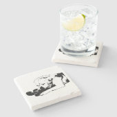 抱き締めお気に入りのる ストーンコースター (横)