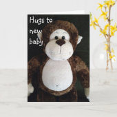 抱き締めて新生児 カード (黄色い花)