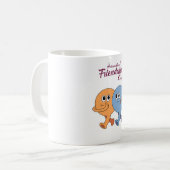 抱き締められた友人：つながるカップ コーヒーマグカップ (正面左)