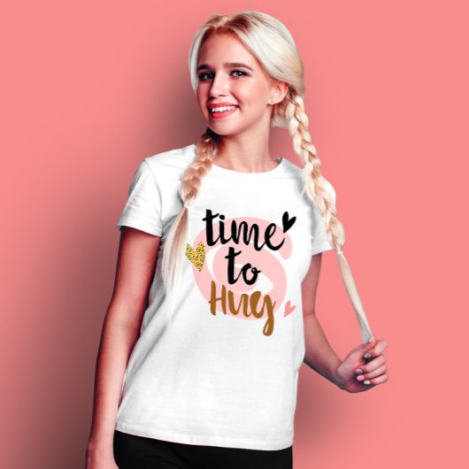 抱き締める時間 ハッピーバレンタインデーかわいいギフトウーマン Tシャツ