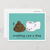 抱き締める |かわいいトイレ紙&ウンチ ポストカード (正面/裏面)