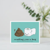 抱き締める |かわいいトイレ紙&ウンチ ポストカード (スタンド正面)