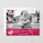 抱擁およびキスの写真の郵便はがき ポストカード (正面/裏面)