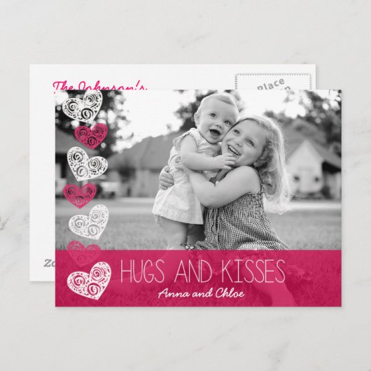 抱擁およびキスの写真の郵便はがき ポストカード (正面/裏面)