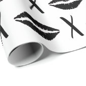 抱擁およびキスの唇のプリントの包装紙 ラッピングペーパー (ロールコーナー)