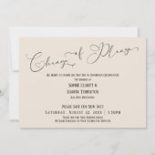 抱擁が許されるまで延期された結婚式のクリームカード 招待状 (裏面)