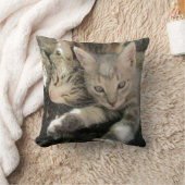 抱擁のかわいい子ネコ クッション (ブランケット)