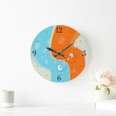 抱擁のカラフルでかわいい火および水要素 ラージ壁時計 (ホーム)