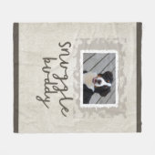 抱擁の相棒タンかブラウンのフリース犬の写真毛布 フリースブランケット (正面(横))