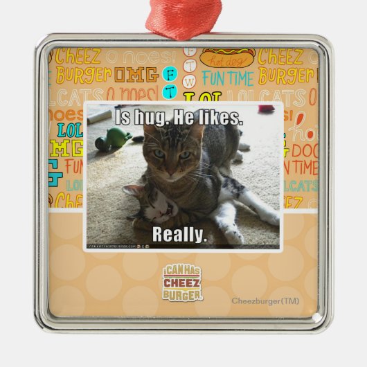 抱擁はあります。 彼は好みます メタルオーナメント (正面)